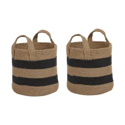 Opbergmanden-Beliani GEREDE - Mand set van 2 - Beige - Jute
