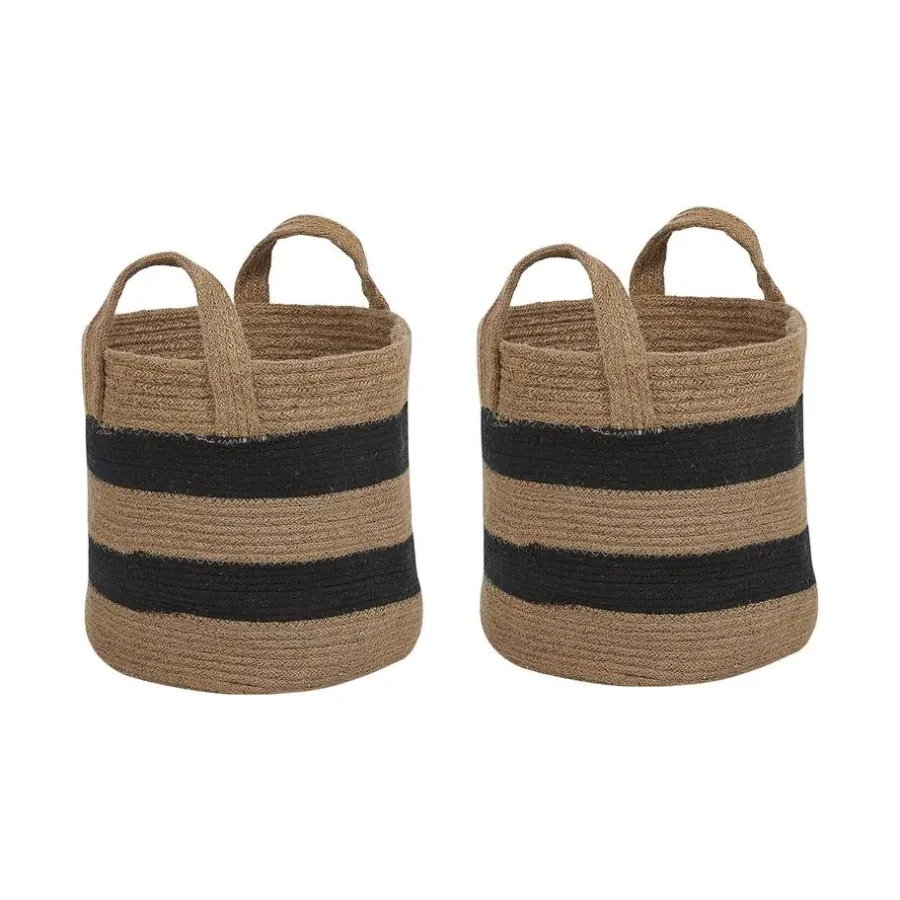 Opbergmanden-Beliani GEREDE - Mand set van 2 - Beige - Jute