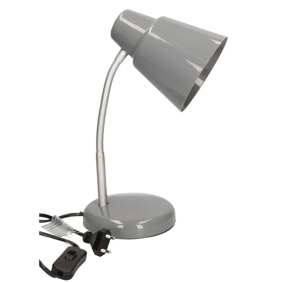 Bureaulampen|Bureaulampen-Merkloos Gerim Bureaulamp - grijs - 14 x 34 cm - 40 watt - buigbaar