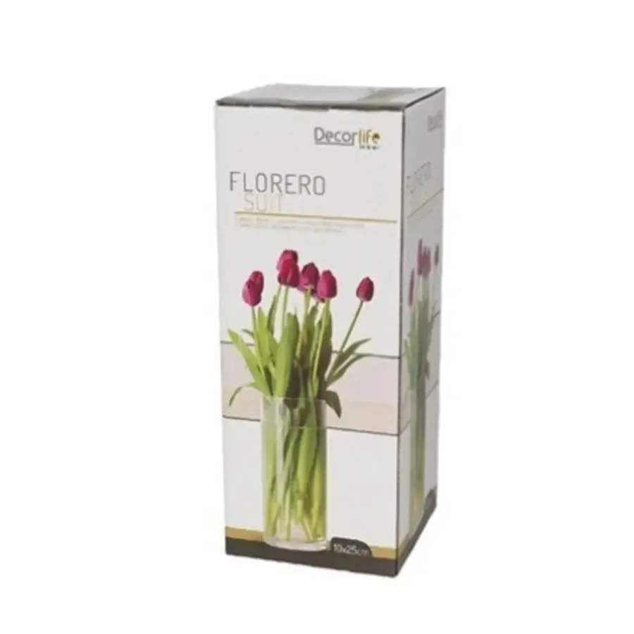Vazen-Gerimport Bloemenvaas cilinder - helder glas - D10 x H20 cm