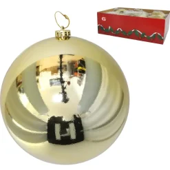 Gerimport Grote decoratie kerstbal - goud - 20 cm - kunststof