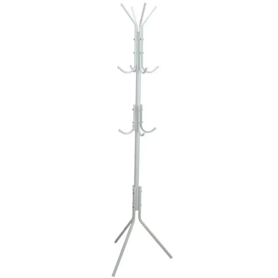 Kapstokken-Gerimport Kapstok - wit - metaal - staand - 12 haken - 170 cm