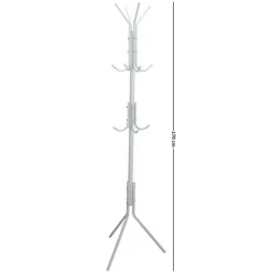 Kapstokken-Gerimport Kapstok - wit - metaal - staand - 12 haken - 170 cm