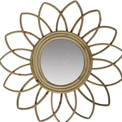 Spiegels-Gerimport Rotan spiegel natuurlijk - sun - 35x4 cm - boho spiegel