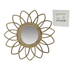 Spiegels-Gerimport Rotan spiegel natuurlijk - sun - 35x4 cm - boho spiegel