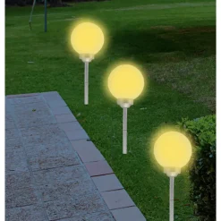 Gerimport Solar tuinlamp/prikspot grote bol - H56 cm
