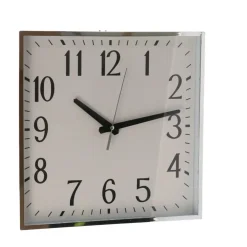 Klokken-Gerimport Wandklok - vierkant - zilver - 29 cm