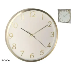 Gerimport Wandklok Claudio - goudkleurig - metaal - D30 cm - klok