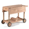 Barbecues En Accessoires-Gescova Bijzettafel met wieltjes Clifton - 105 x 91 x 78 cm - Teakhout