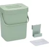 Merkloos Gft afvalbakje voor aanrecht - 5L - groen - 24 x 19 x 14 cm