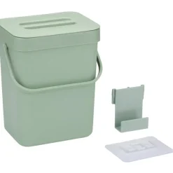 Merkloos Gft afvalbakje voor aanrecht - 5L - groen - 24 x 19 x 14 cm