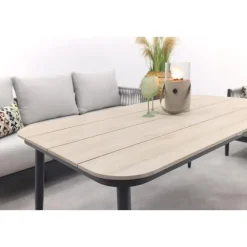 Loungesets-Garden Impressions GI Diamo stoel/bank lounge-diningset (4-delig) - Carbon Black/Zand
