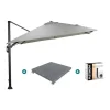 Garden Impressions GI Hawaii zweefparasol Deluxe 300 x 300 cm. - Zand - met voet en hoes