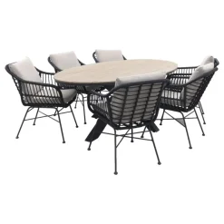 Garden Impressions GI Margriet / Edison Ovale 6-delige Tuinset - 220 x 115 cm