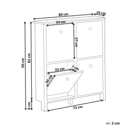 Schoenenkasten-Leen Bakker GIBSON - Schoenenkast 4 vakken - Wit - MDF