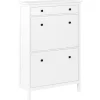 Schoenenkasten-Leen Bakker GIBSON - Schoenenkast 2 vakken - Wit - MDF