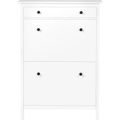 Schoenenkasten-Leen Bakker GIBSON - Schoenenkast 2 vakken - Wit - MDF