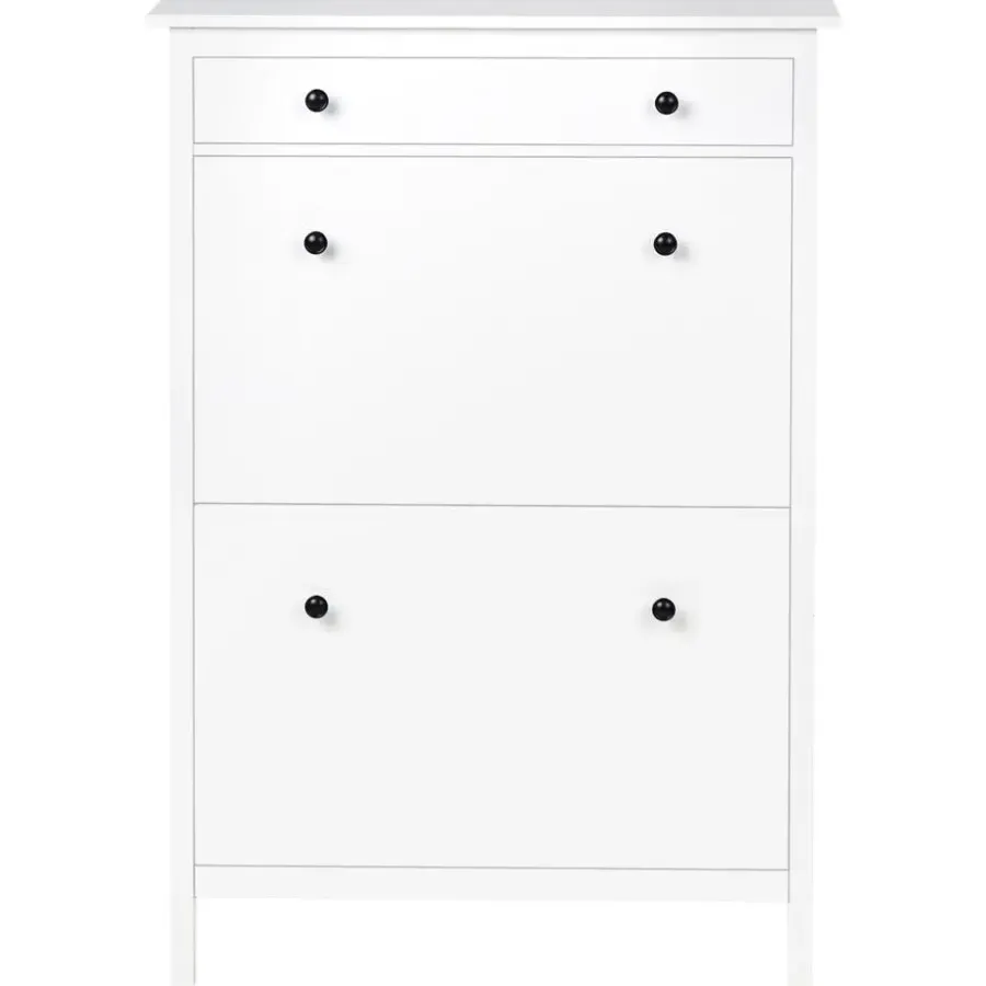 Schoenenkasten-Leen Bakker GIBSON - Schoenenkast 2 vakken - Wit - MDF