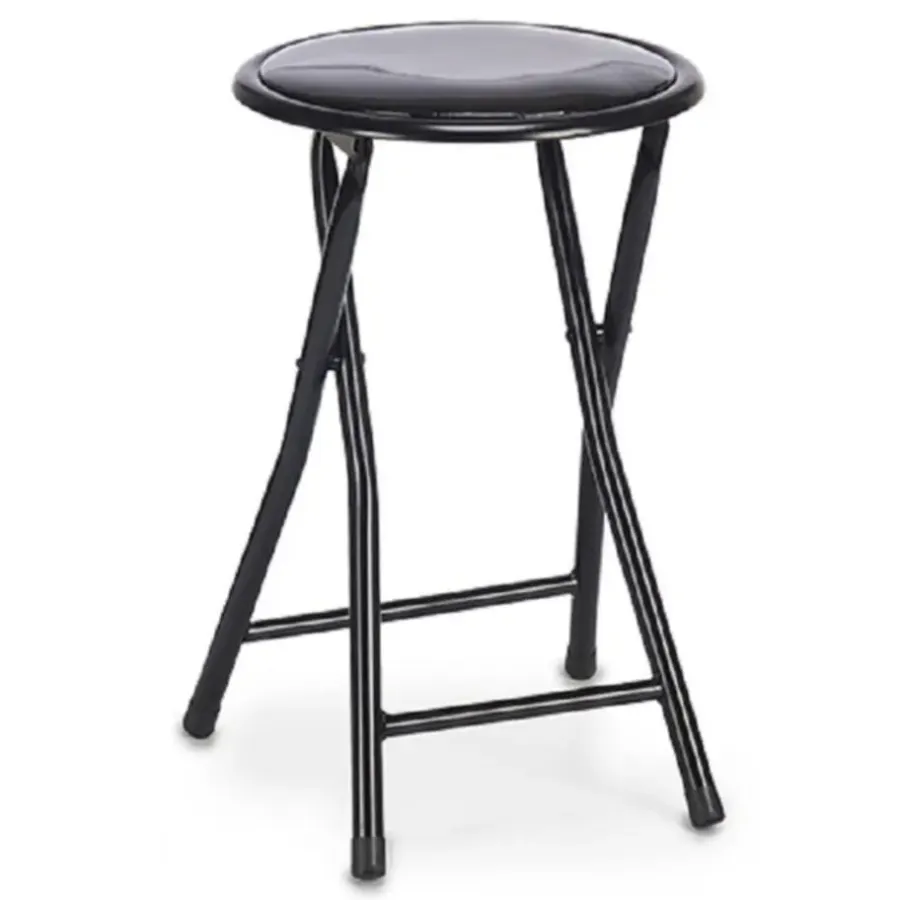 Krukjes-Giftdecor Bijzet krukje/stoel - Opvouwbaar - zwart - 45cm