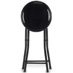 Krukjes-Giftdecor Bijzet krukje/stoel - Opvouwbaar - zwart - 45cm