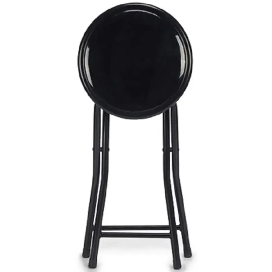 Krukjes-Giftdecor Bijzet krukje/stoel - Opvouwbaar - zwart - 45cm