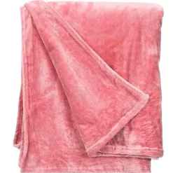 Plaids-Giftdecor Fleece plaid - roze - polyester - 130 x 160 cm