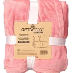 Plaids-Giftdecor Fleece plaid - roze - polyester - 130 x 160 cm