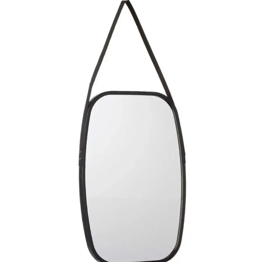 Spiegels-Giftdecor Wandspiegel aan koord - frame zwart - 43 x 65 cm