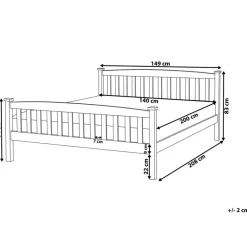 Twijfelaars-Beliani GIVERNY - Bed - Lichthout - 140 x 200 cm - Dennenhout