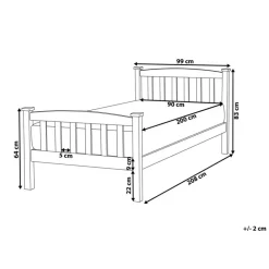 Beliani GIVERNY - Bed - Lichthout - 90 x 200 cm - Dennenhout