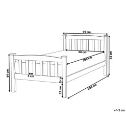 Beliani GIVERNY - Bed - Lichthout - 90 x 200 cm - Dennenhout