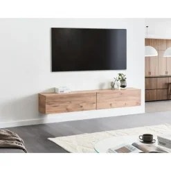 Leen Bakker GLADSTONE - Wandgemonteerd TV-meubel - Bruin - 180 cm - Vezelplaat