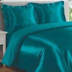 Zavelo Glanzend Satijnen Dekbedovertrek Beauty Silk Aqua-1-persoons (140 x...