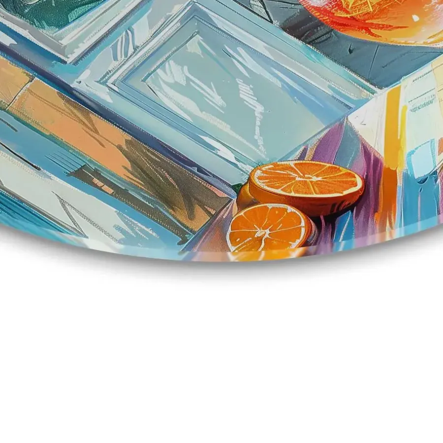 Schilderijen-Reinders Glasschilderij Aperol in de zon - Ø 50cm - Bont