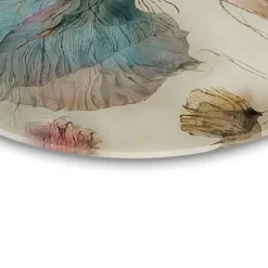 Schilderijen-Reinders Glasschilderij Aquarel bloemen II - Ø 50cm - Blauw