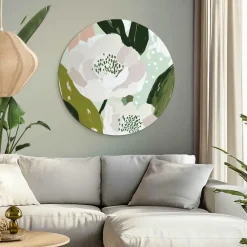 Reinders Glasschilderij Bloemen - Ø 70cm - Wit