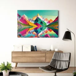 Reinders Glasschilderij Bright Mountains - 78 x 116cm - Bont