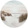 Schilderijen-Reinders Glasschilderij Horizon aan het strand - Ø 70cm - Beige