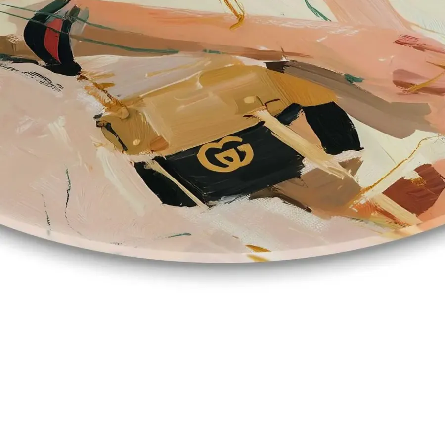 Reinders Glasschilderij Italiaanse looks - Ø 50cm - Beige