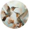 Schilderijen-Reinders Glasschilderij Kolibri in de lente - Ø 50cm - Beige
