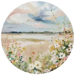 Reinders Glasschilderij Lente horizon - Ø 70cm - Beige