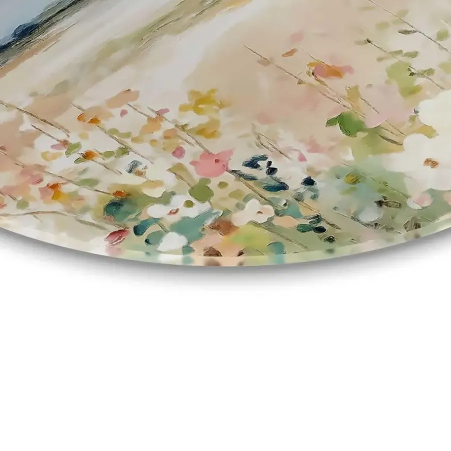 Reinders Glasschilderij Lente horizon - Ø 70cm - Beige