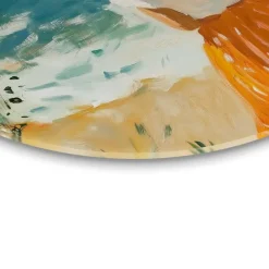 Reinders Glasschilderij Meisje met parasol - Ø 70cm - Oranje