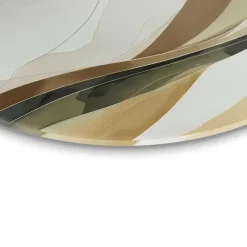 Schilderijen-Reinders Glasschilderij Neutrale natuur - Ø 70cm - Beige