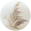 Schilderijen-Reinders Glasschilderij Pluim in de wind - Ø 50cm - Beige