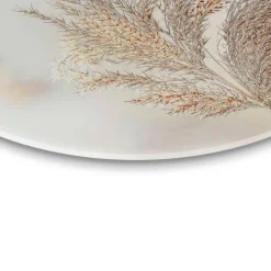Schilderijen-Reinders Glasschilderij Pluim in de wind - Ø 50cm - Beige