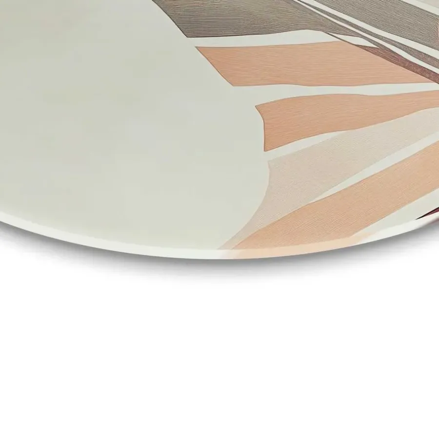 Schilderijen-Reinders Glasschilderij Rustige elegantie - Ø 70cm - Beige