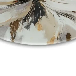 Schilderijen-Reinders Glasschilderij Stijlvolle bloem - Ø 70cm - Beige