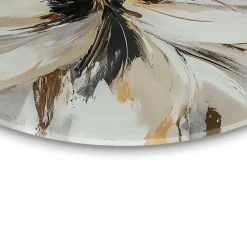 Reinders Glasschilderij Stijlvolle bloem - Ø 50cm - Beige