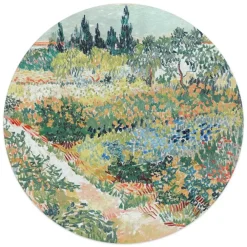 Reinders Glasschilderij Van Gogh - Tuin in Arles - Ø 50cm - Groen